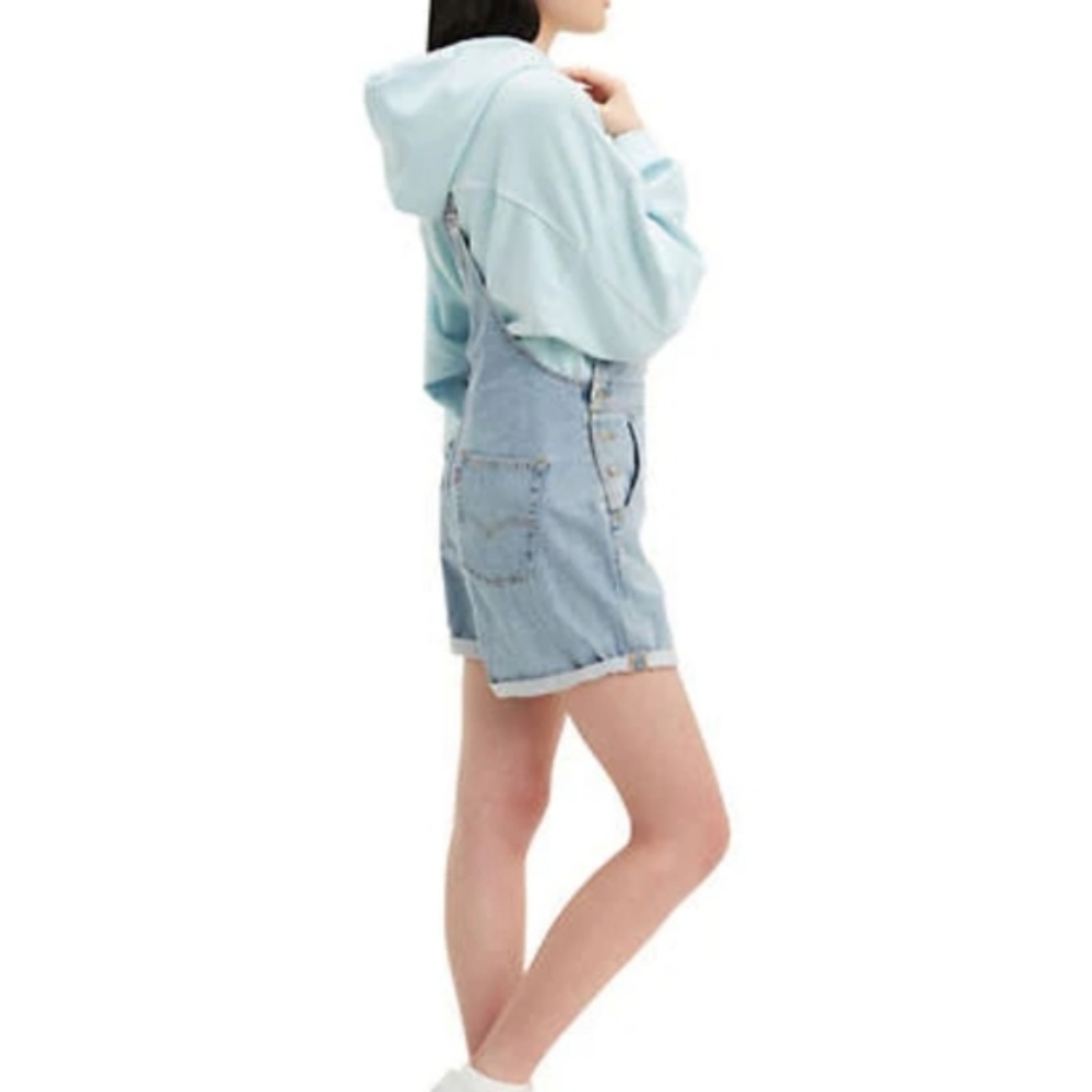 LEVI'S Vintage Denim Shortalls Short Overalls - Picture 3 of 10
